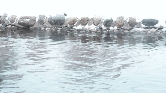 冬日 河流 温泉 开春 大寒 节气