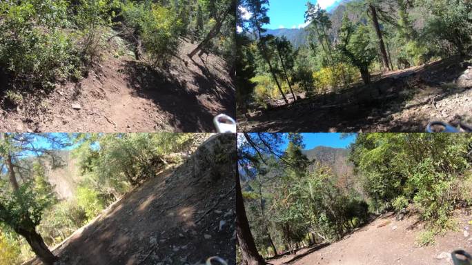 徒步在梅里雪山北坡的进山小道上