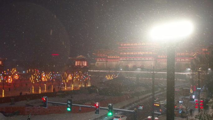 隋唐洛阳城应天门雪景