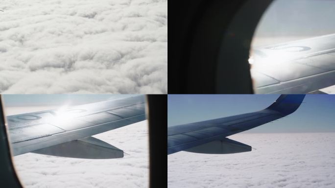 飞机窗外云层素材