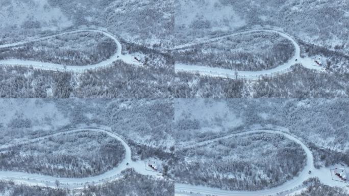 大兴安岭寒冬雪景山峦起伏林海雪原银装素裹