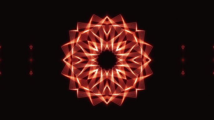 红色万花筒，分形圆形图案，神圣几何，无缝VJ循环