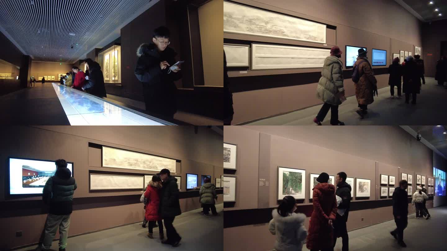 北京大运河博物馆长卷大运河国画展览观众