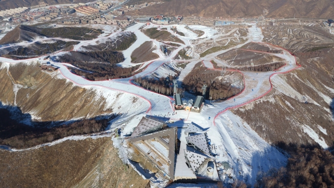 滑雪场航拍 崇礼富龙 多景别