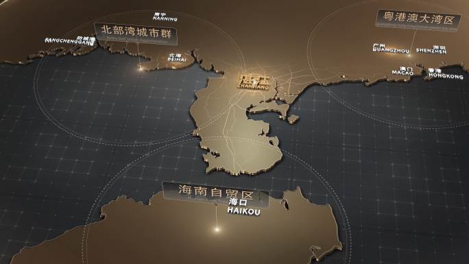 湛江地图三大湾区区域范围