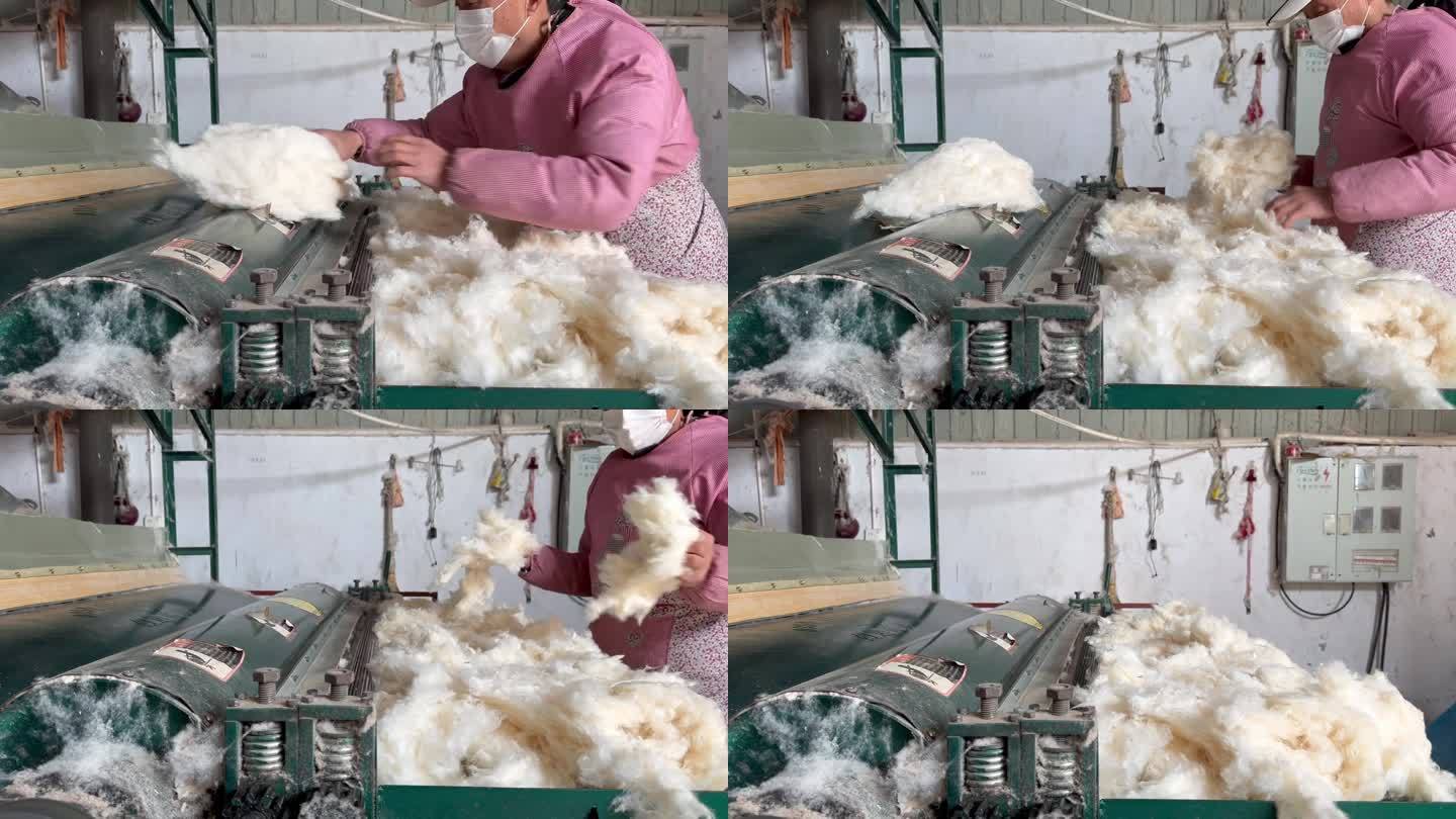 纺织厂 做棉被 棉花被 弹棉花机器