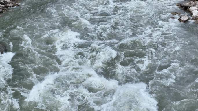 怒江河流江水大气磅礴水资源慢动作航拍
