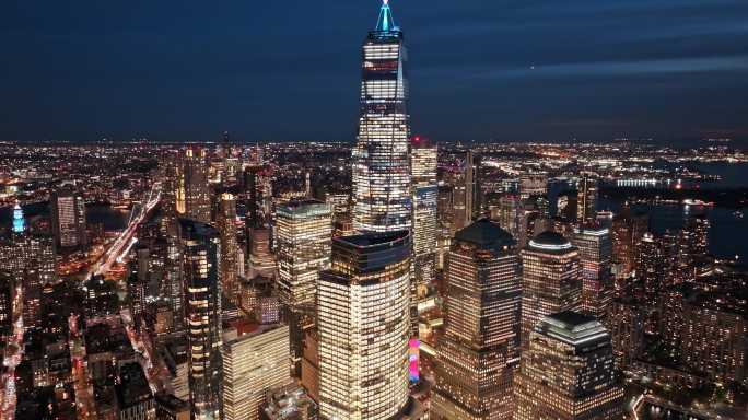4k美国纽约曼哈顿世贸中心一镜到底航拍