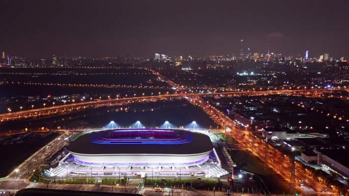 浦东足球场 体育 建筑 上海 航拍 足球