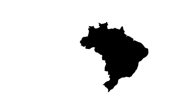 巴西地图图标的动画视频
