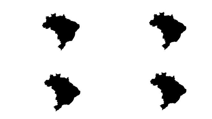 巴西地图图标的动画视频