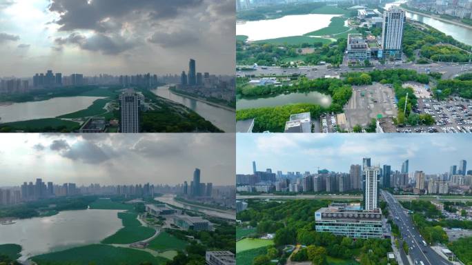 湖北武汉月湖龟山电视塔汉江琴台大剧院风景