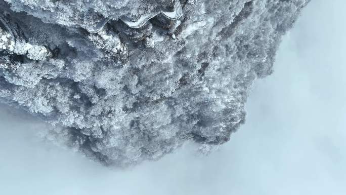 航拍陕西汉中龙头山雪景云海-47