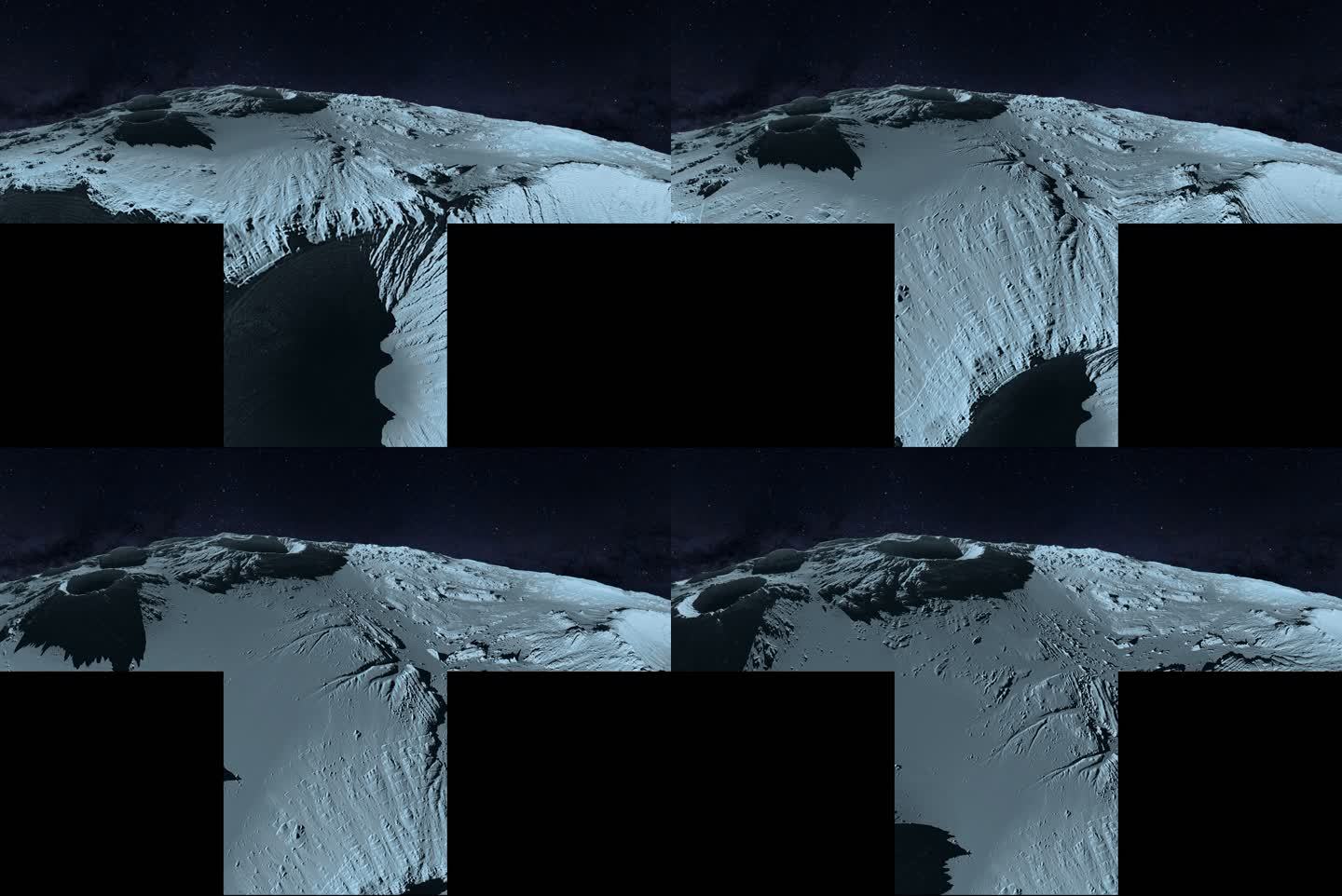 四折幕月球月亮表面cave全息视频4K