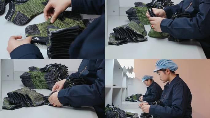 袜子工厂 女工人质检 自动化工厂袜子生产