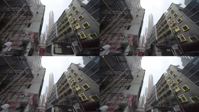 香港街头人文大范围移动空镜头