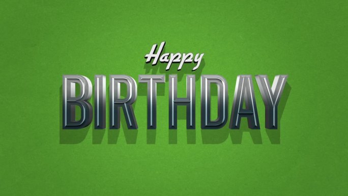 时尚金属绿色背景祝你生日快乐