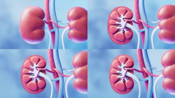 肾脏具有生物学和保健概念，3d渲染。