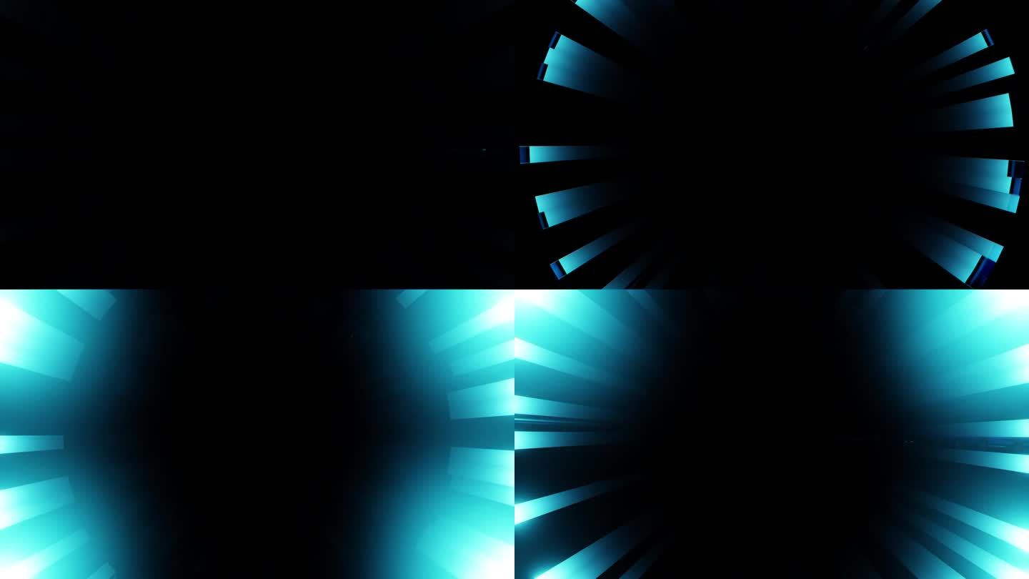 明亮的闪光从一个蓝点在黑色背景上，覆盖3D渲染。大爆炸奇点或闪光灯迪斯科舞厅，夜总会或音乐节