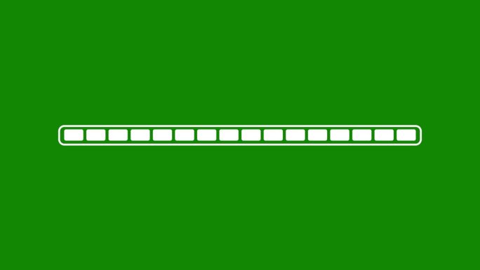 在绿色背景下隔离的加载条动画:在绿色背景下隔离的加载条动画的可视化表示。这个元素通常用来表示…的进度