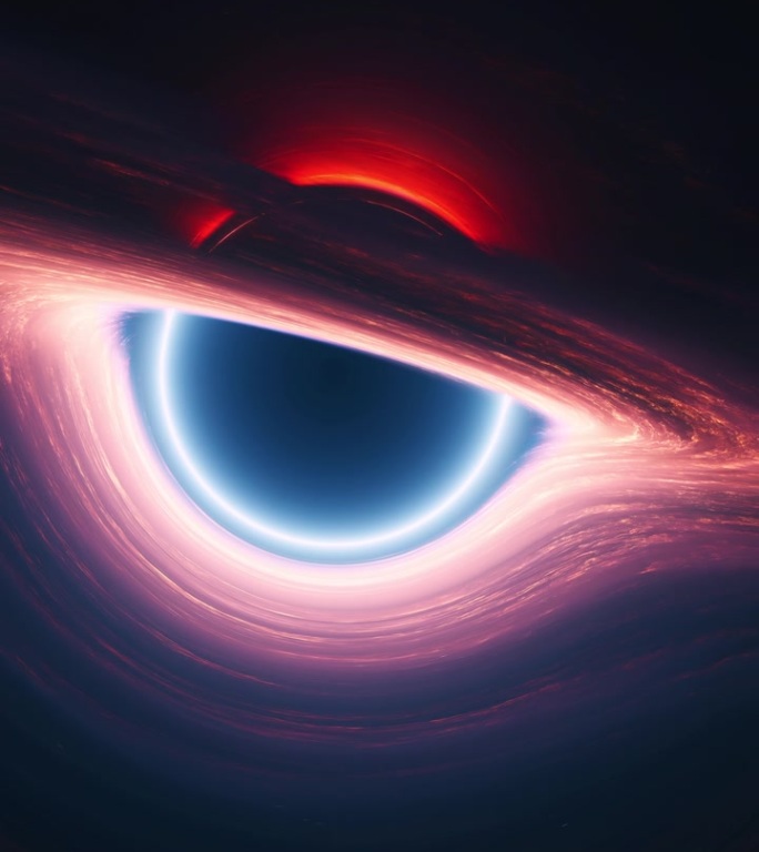 星际黑洞奇点作为神秘的宇宙之门垂直广角镜头