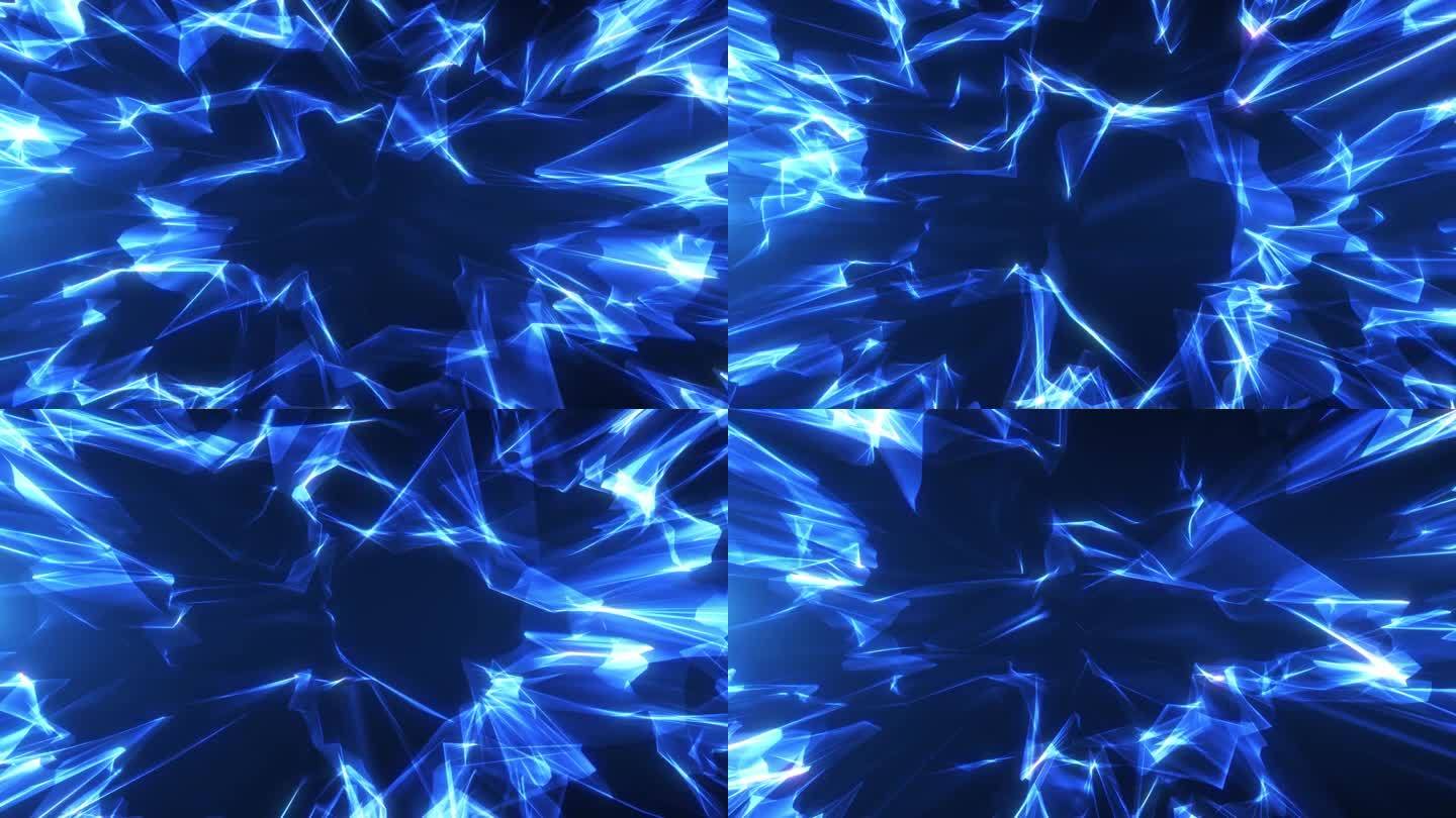 水晶钻石蓝动画未来的背景。无缝循环
