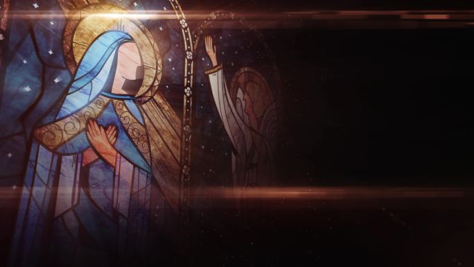基督教堂玻璃画 圣母