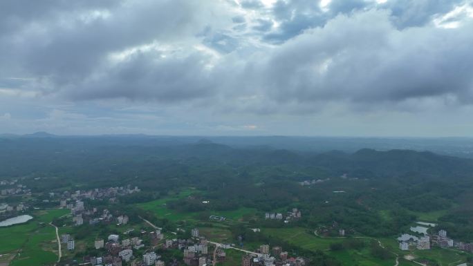 航拍粤西乡村气息生态系统