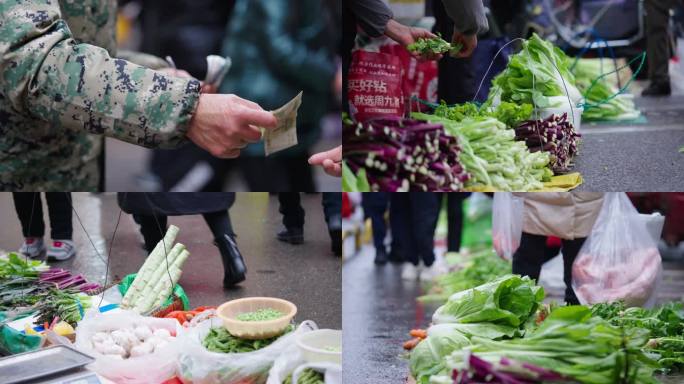 露天菜市场现金买菜卖菜