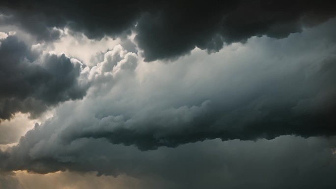 积雨云遮天蔽日云层透光空境云翻滚