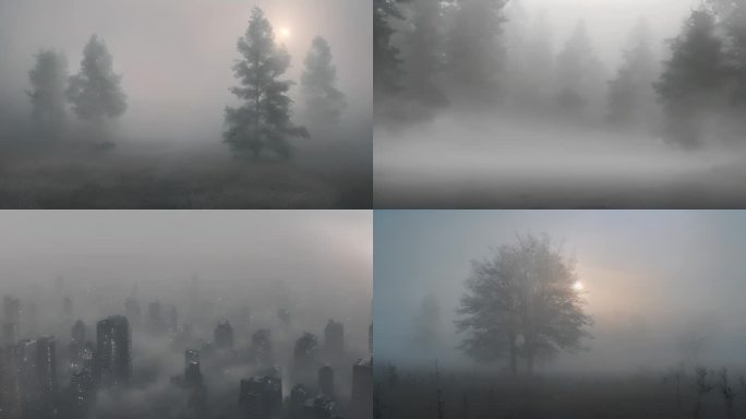 迷雾雾气自然风景