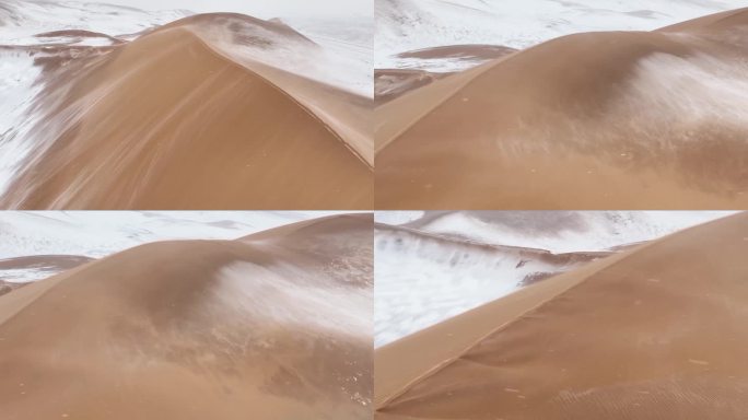 暴风雪下的腾格里沙漠
