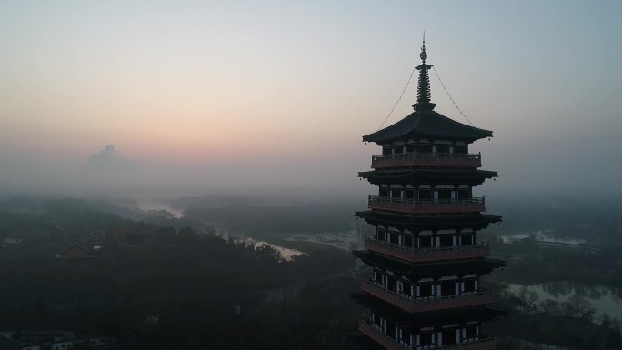 扬州千年古刹大明寺航拍