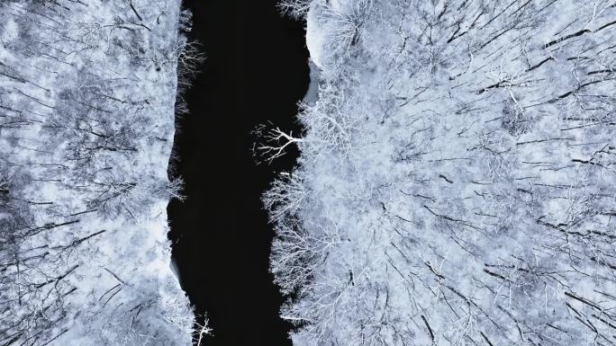 在这幅中西部冬季的景色中，无人机不仅捕捉到了视觉奇观，还捕捉到了这个季节的本质，它给中心地带带来了宁
