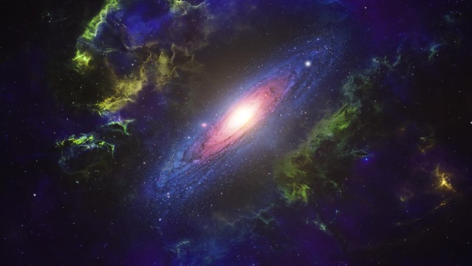 螺旋星系和星云的视野移动4k。