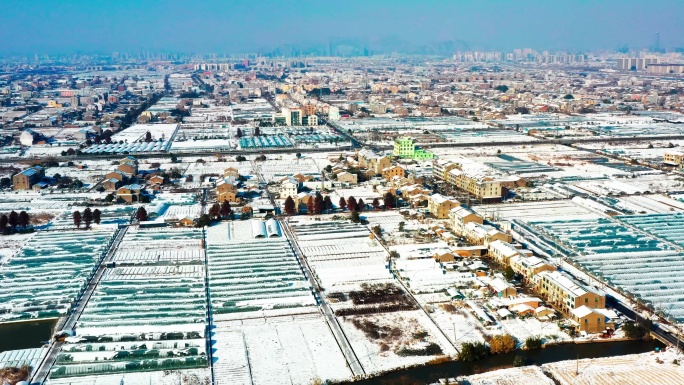 台州市台州湾新区雪景航拍