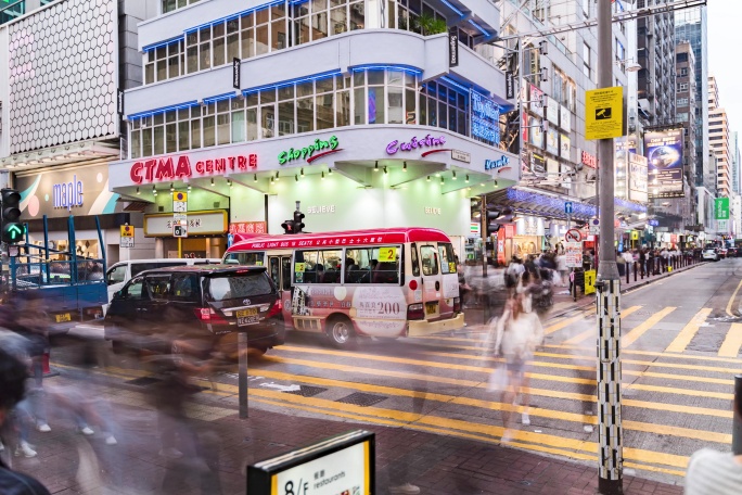人潮汹涌的香港街景延时 原创7K