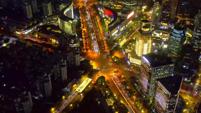 上海 浦东新区 世纪大道 俯拍 夜景