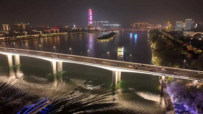 广西柳州市柳江航拍夜景
