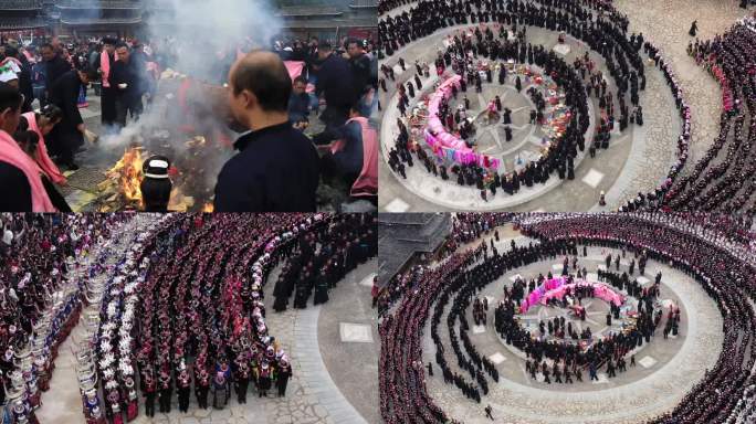 雷山县乌流苗年鼓藏节少数民族庆典 芦笙舞