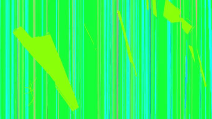 显示矩阵故障与绿色裂纹的动画。
