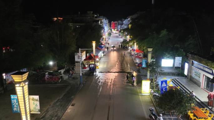 4K航拍贺州市昭平县黄姚古镇风光夜景