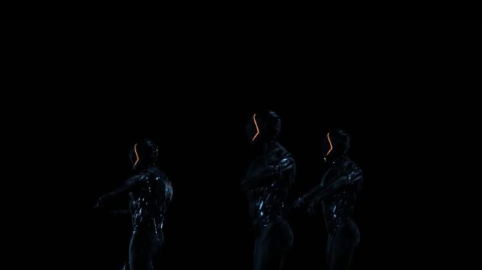 外星士兵，电子人，舞蹈，幻想，背景音乐，3d渲染