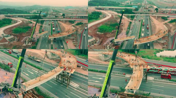 高速吊装梁片工程高速公路施工