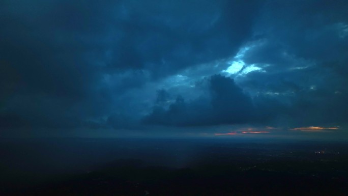 航拍粤西乡村气息乌云暴雨将至天气变化