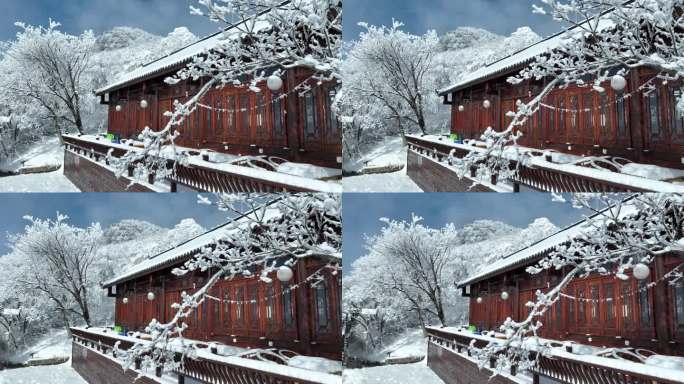 航拍陕西汉中龙头山雪景-7