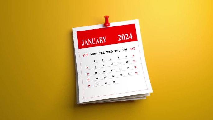 一月日历2024时间管理日期安排月度计划