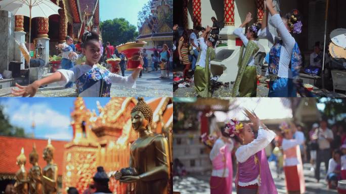 泰国清迈素贴山双龙寺传统舞蹈