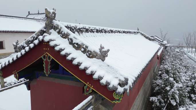 运城池神庙雪景