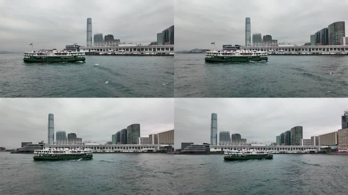 香港码头轮船海浪浪花维港天星码头
